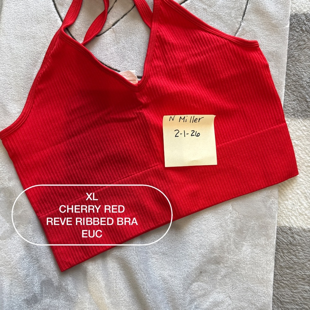 Women's ZYIA Cherry Red Ribbed Bra